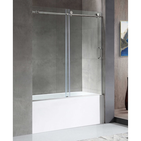 Anzzi Right Drain Tub in White With 60 x 62 in. Tub Door in Chrome, 5 ft. SD1701CH-3060R
